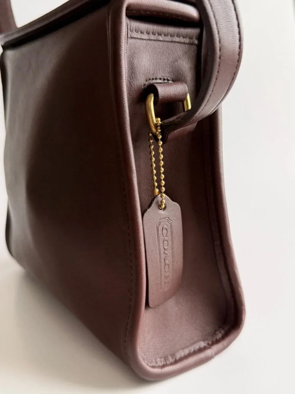 Vintage Coach 9043 Geometric Bag USA Mahogany Purse 1998